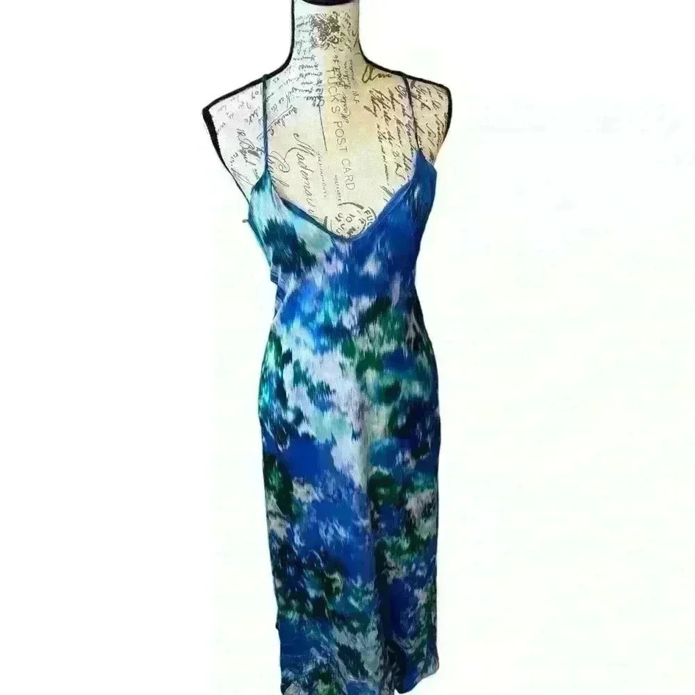 NICOLE MILLER NEW YORK Vibrant Maxi Dress 🦚 💙🩵💚💜